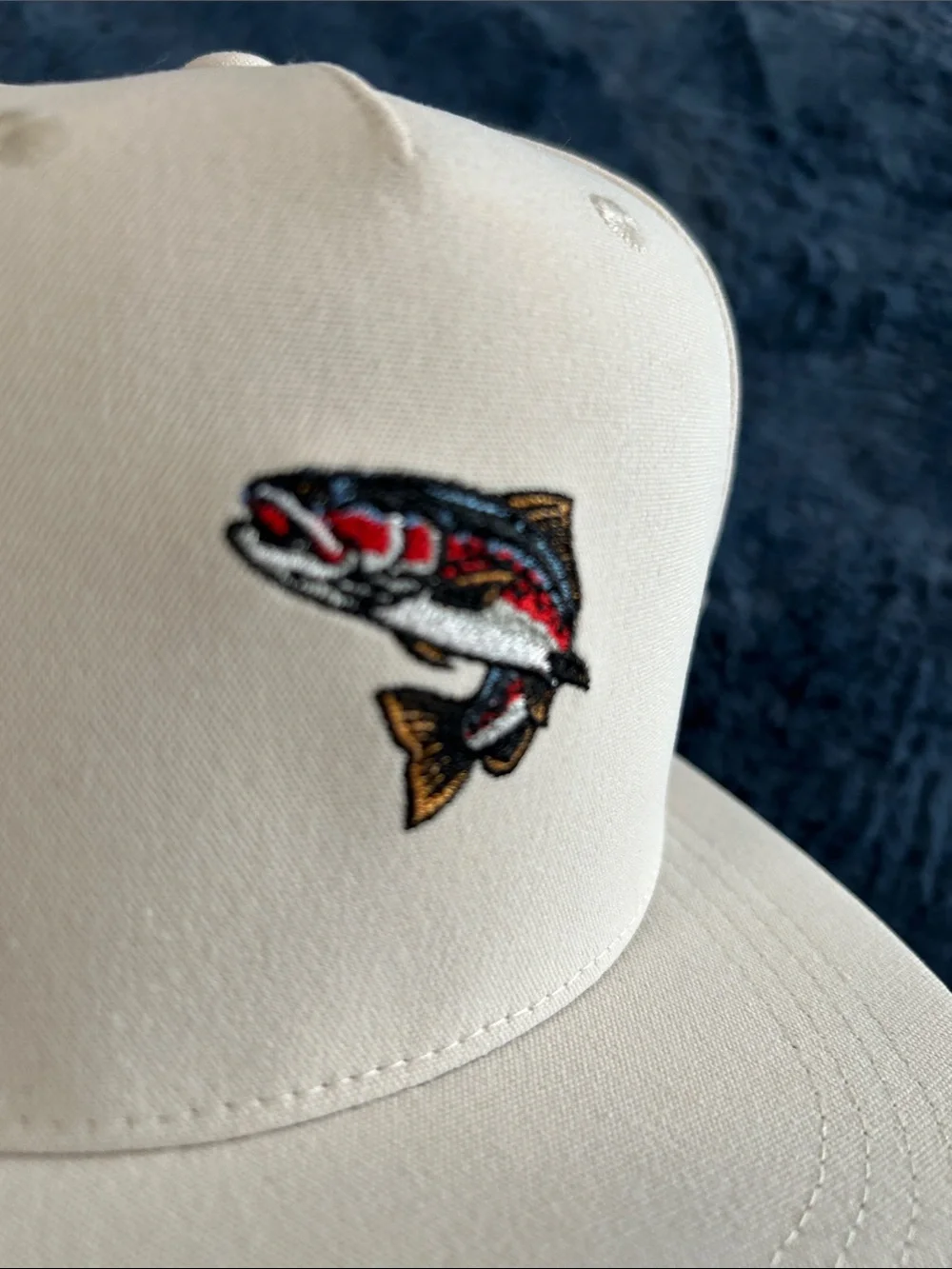Cream Fish Embroidered Baseball Cap - Unbranded, one size kids